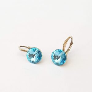 Cercei cu tortita din argint si cristale Swarovski